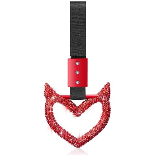 Fabbay Bling Heart Handle Ring Car Accessory for Women - Devil Style, Red - Image 1