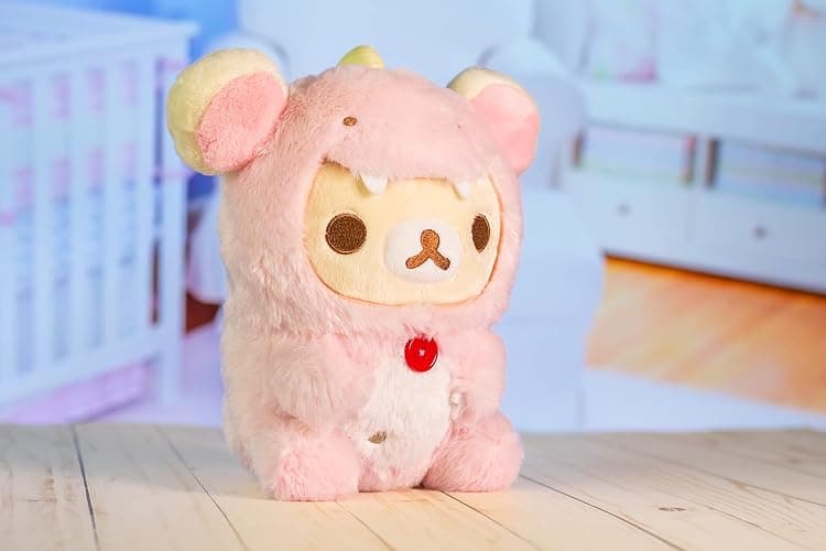 Korilakkuma San-X Original Plays with Dino Series Plush - Pastel Pink thumbnail 2