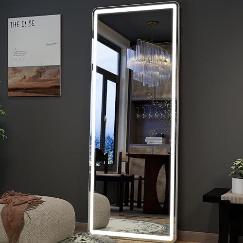 HARRITPURE Full Length Mirror with LED Lights - 71"x26" Lighted Floor Mirror for Bedroom/Cloakroom, Standing Mirror with Lights Dimmable & 3 Color Lighting thumbnail 8