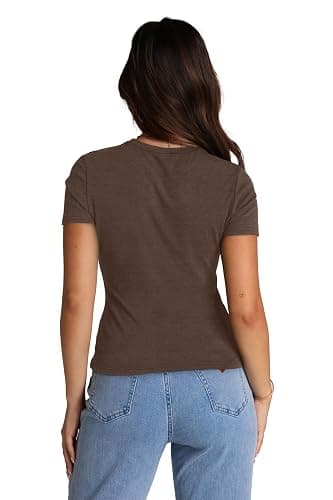 XIEERDUO Basic Tops for Women Short Sleeve Baby Tees 2/3 Pack Crew Neck T Shirts Slim Fit Tees thumbnail 5