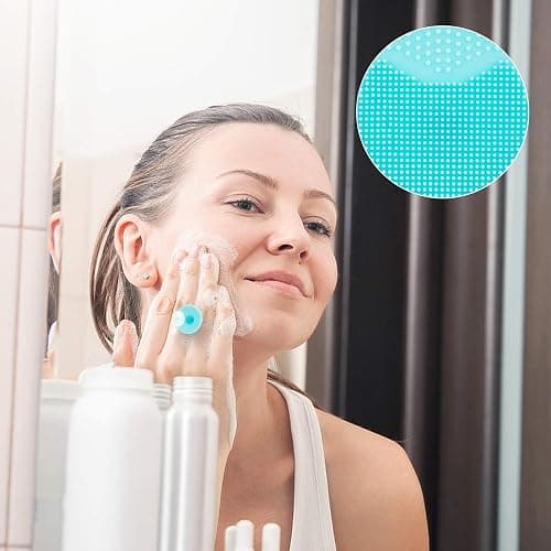 4 Pack Face Scrubber,JEXCULL Soft Silicone Facial Cleansing Brush Face Exfoliator Blackhead Acne Pore Pad Cradle Cap Face Wash Brush for Deep Cleaning Skin Care thumbnail 6