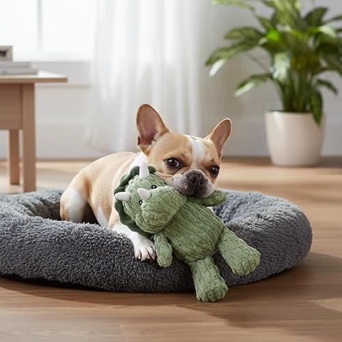 (1 Pack) Green triceratops plus dog toy  thumbnail 3