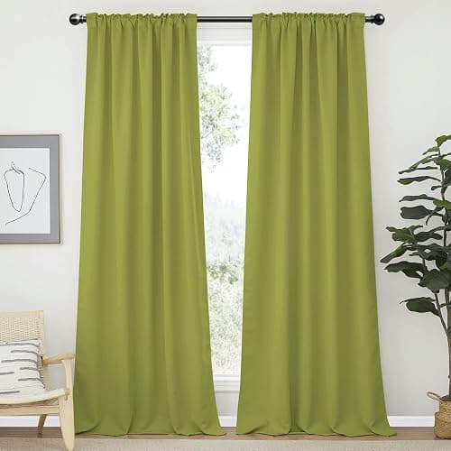 Black Curtain Rod 28 to 60 inch, Splicing Adjustable 5/8 Diameter Drapery Rod Set with Brackets, Heavy Duty Metal Standard Curtain Rod for Living Room, Bedroom, Easy Install Wall Mount thumbnail 2