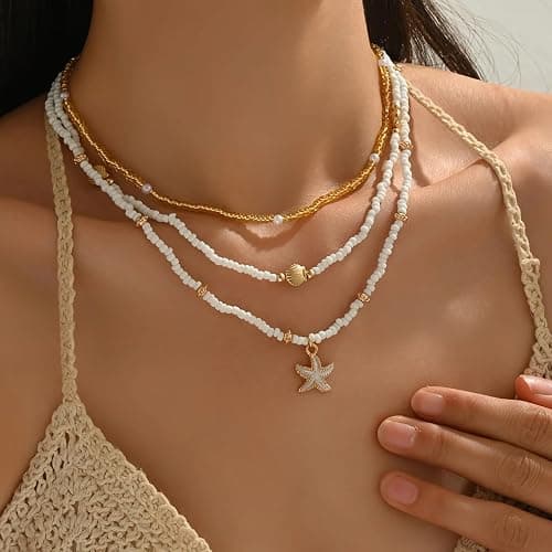 Nackiy Handmade Sea Shell Necklace for Women Summer Adjustable Natural Shell Collar Necklace thumbnail 4