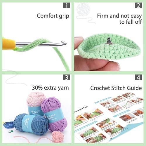Crochet Kit for Beginners: Highland Cow Crochet Kit, Learn to Crochet, Include Easy Knitting Soft Yarn, Step-by-Step Video Tutorial, Hook, Holiday Birthday Gift for Adults and Teen(30%+ Yarn) thumbnail 5