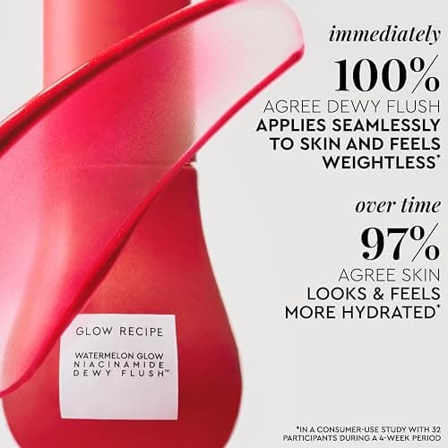 Glow Recipe Niacinamide Dewy Flush Tinted Liquid Blush Serum - Glowy Blush for Cheeks to Smooth, Hydrate & Brighten - Liquid Korean Makeup with Buildable Soft Pink Tint - Cherry Flush (0.4 oz) thumbnail 7