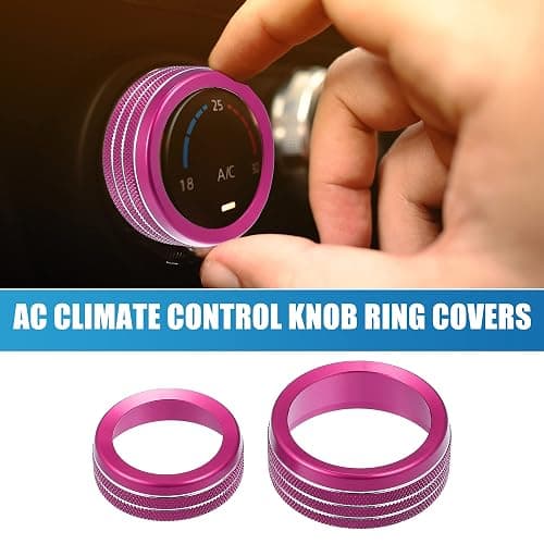A ABSOPRO Car Air Conditioner Knobs Decals AC Radio Switch Knob Cover for Dodge Durango 2014-2020 for Jeep Cherokee Grand Cherokee 2014-2021 Pink (Set of 3) thumbnail 2