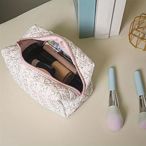 Suweiyuanshiyi Floral Makeup Bag,Multi-Functional Coquette Cosmetic Bag,Soft Fuzzy Cosmetic Pouch Puffy Travel Toiletry Bag,Aesthetic Makeup Brushes Storage Bag for Women Girls Girlfriends thumbnail 6
