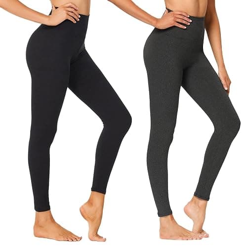 NexiEpoch High Waisted Leggings for Women - Black Tummy Control Compression Soft Yoga Pants for Workout Reg & Plus Size - Image 1