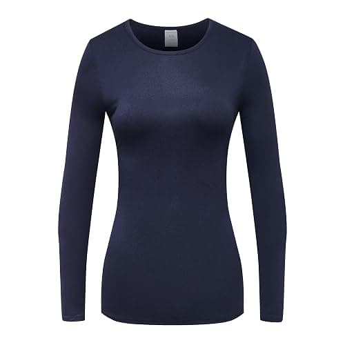 OThread & Co. Women's Long Sleeve T-Shirt Comfy Underscrub Tee Basic Stretch Layer - Image 1