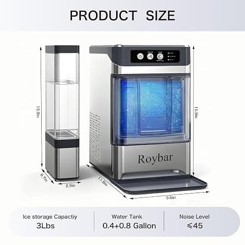 Large Capacity Ice Makers Countertop One-Click Operation Self-Cleaning Portable Ice Maker 41lbs/24H with There is A Detachable 3L Water Tank Ice Machine for Home,Bar,Office thumbnail 7