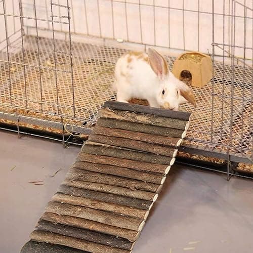 PINVNBY Extra Large Wooden Bunny Ladder Bridge (25 x 15 inches), Rabbits Hideout, House, Tunnel, Rodents Chew Toys for Guinea Pig, Chinchillas, Hedgehogs, Ferrets, Rat thumbnail 6