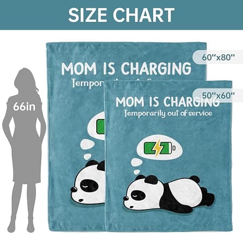 Craftique Funny Christmas Birthday Gifts for Mom- Mom is Charging Blanket- New Moms Gifts for Women, Super Soft Blanket Throw for Napping Travel, 80”×60” thumbnail 4
