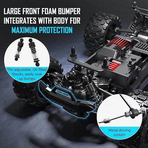 kolegend 2-in-1 RC Cyber Monster Truck & Drift Car for Adults 1/18 Scale 4WD 40KM/H All-Terrain Fast RC Car with 2.4Ghz Radio, 2 Batteries & 2 PVC Shells RTR thumbnail 5
