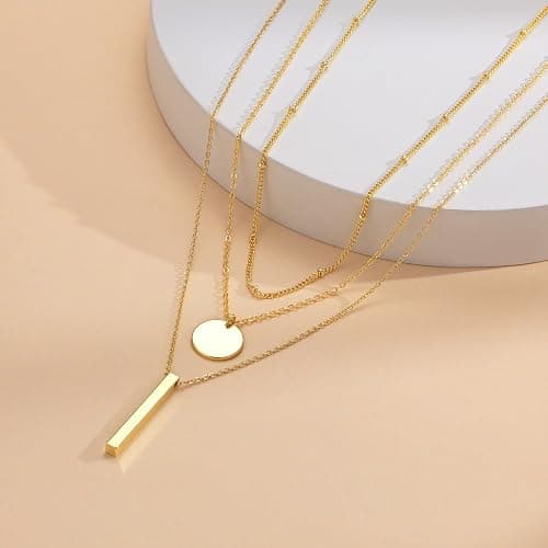 Picuzzy 14K Gold Plated Layered Necklaces for Women Trendy, Stackable Dainty Gold Plated Chain Necklace Layering Beach Cute Fashion Pendant Choker Necklaces Jewelry Set Gifts for Women thumbnail 7
