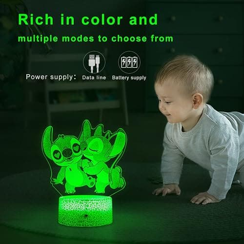 NINE SQUARE EGOU Gifts for Girls Cool Night Light with Timer Remote & Smart Touch 7 Colors Changing Dimmable Cool Room Decor Bedside Lamp for Bedroom Boys Girls thumbnail 3