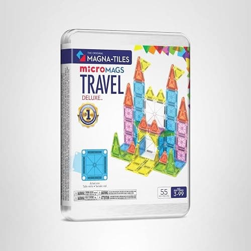 Magna-Tiles microMAGS Travel Set Deluxe 55-Piece Magnetic Construction Set, The Original Magnetic Building Brand thumbnail 9