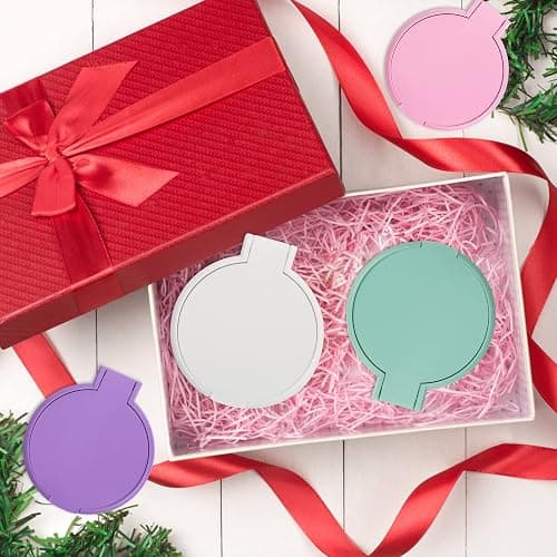 Windspeed 12P Mini Folding Mirror Round Compact Mini Handheld Makeup Mirror | 2.4in Small Size, Multi-Colors, Portable for Pocket Small Purse Storage, Nice Beauty Tools for Women Girls Travel Daily Use thumbnail 2