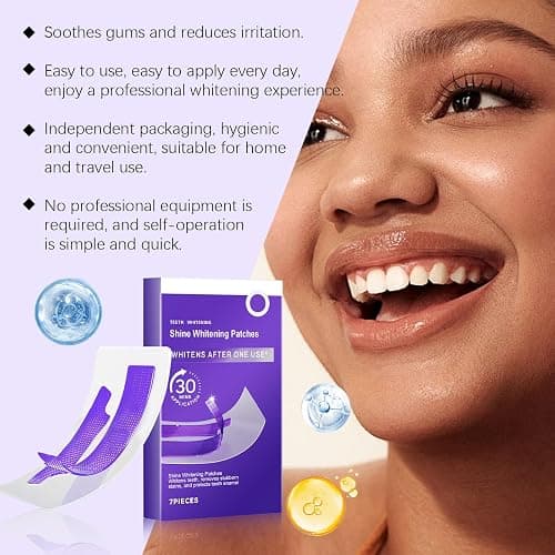 Purple Teeth Whitening Strips - V34 Whitening Strips - Enamel Safe Whitener Strips for Sensitive Teeth - Gentle Stain Removal for Sensitive Tooth,30 Minutes Fast Results,7pcs thumbnail 6