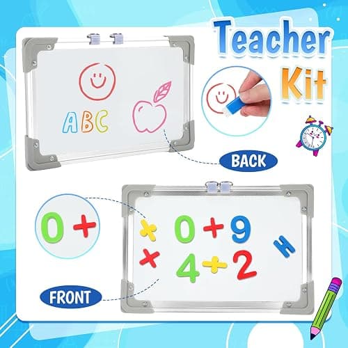 Loscola Pretend Play School Set for Kids Girls 4-12, Kids Teacher Play Sets for Girls, Teacher Supplies Toys with Teacher Bag, Whiteboard, Educational Posters, Magnetic Numbers and More, Ideal Gift thumbnail 4