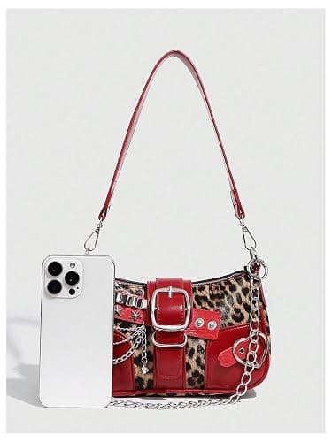 Verdusa Women's Y2k Star Embroidery Shoulder Bag Mini Chain Hobo Handbag Purses thumbnail 5
