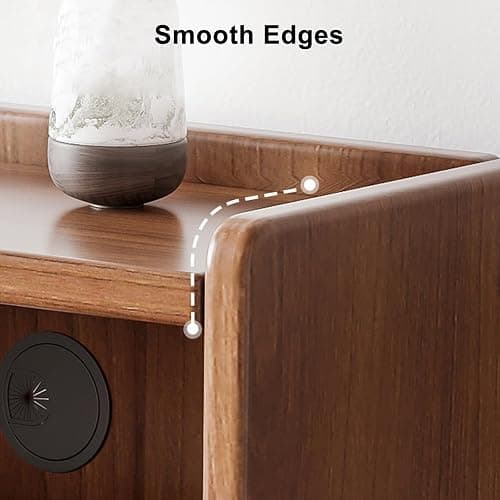 Modern Nightstand with 2 Drawers and Open Shelf - Sturdy and Multifunctional Side Table for Bedrooms, Living Rooms and Small Spaces (Size : Length:30cm/12in) thumbnail 7