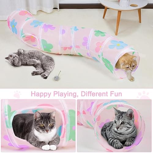 Glittme S-Shape Cat Tunnel, Foldable Cat Tunnels for Indoor Cats | Interactive Bunny Tunnel And Cat Tubes With Crinkle Sounds. Ideal For Kittens, Ferrets And Small Pets To Hide, Play Or Rest thumbnail 4