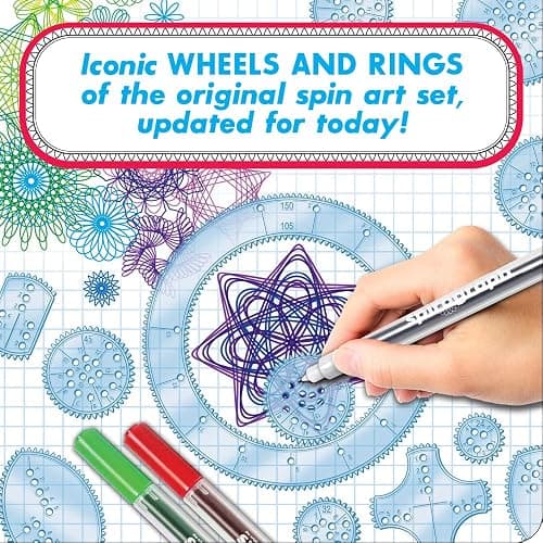 Spirograph — Deluxe Set — Spiral Art Drawing Kit — The Classic Way to Make Countless Amazing Designs — For Kids Ages 8+ thumbnail 2