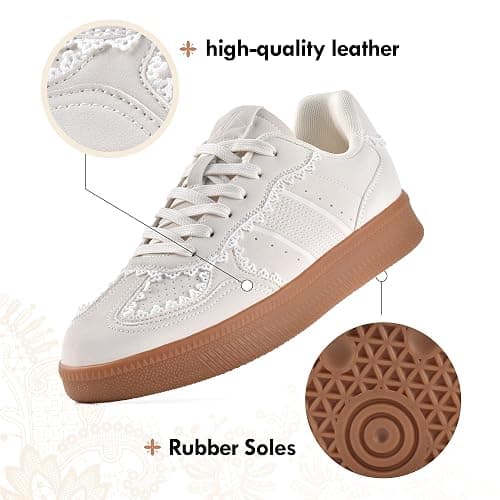 Women's Ribbon Lace-Up Fashion Sneakers Arch Support Tennis Walking Shoes thumbnail 6