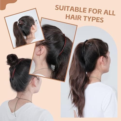 Banana Hair Clip - Designed specifically for women and girls: Suitable for long hair, thick curly hair styling Banana clip accessory styling (6 pieces) thumbnail 3