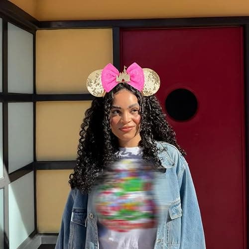 DRESHOW Mouse Ears Bow Headbands Glitter Party Decoration Cosplay Costume for Women thumbnail 2