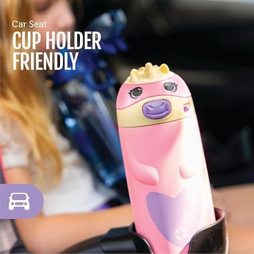 Ello Ellies 12oz Vacuum Insulated Stainless Steel Kids Water Bottle with Straw and Built-in Carrying Handle and Leak-Proof Locking Lid for School Backpack, Lunchbox and Outdoor Sports, Dog thumbnail 6