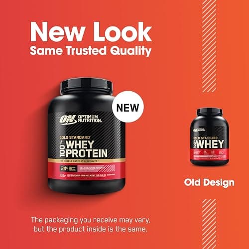 Optimum Nutrition Gold Standard 100% Whey Protein Powder, Delicious Strawberry, 5 Pound (Packaging May Vary) thumbnail 2