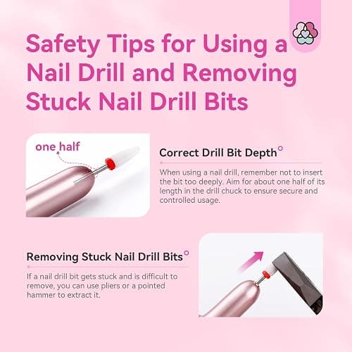 SAVILAND Electric Nail Drill: 2025 Electric Nail File Rose Efile Nail Drill Professional Manicure with 6PCS Nail Drill Bits Portable Nail File & Salon Use Manicure Pedicure at Home thumbnail 9