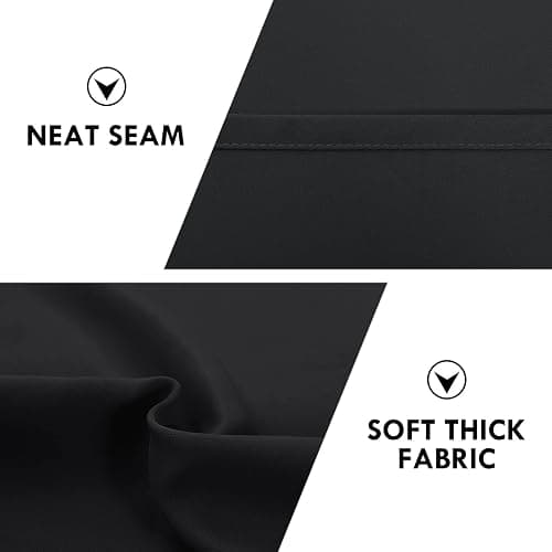 DWCN Blackout Curtains for Bedroom - Thermal Insulated Privacy Energy Saving Rod Pocket Drapes for Living Room, W 38 x L 63 Inch, Black, Set of 2 thumbnail 7
