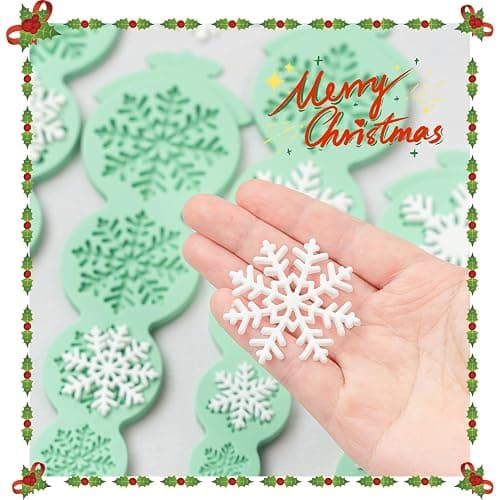 KALAIEN Snowflake Silicone Mold,2Pcs Christmas Silicone Mould Snowflake Fondant Mold,3d Winter Cupcake Topper for Chocolate Cake Decoration Molds thumbnail 8