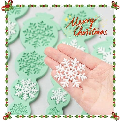 KALAIEN Snowflake Silicone Mold,2Pcs Christmas Silicone Mould Snowflake Fondant Mold,3d Winter Cupcake Topper for Chocolate Cake Decoration Molds thumbnail 9