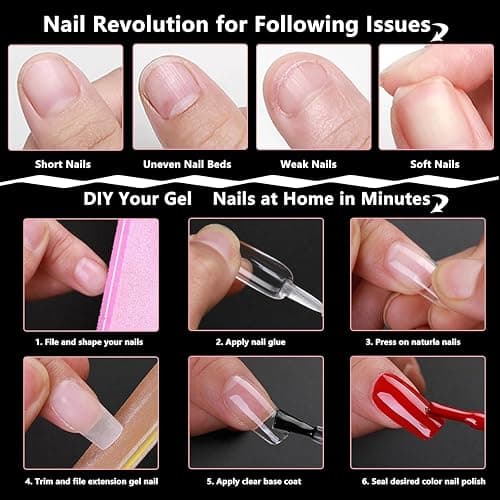 300pc Extra Short Oval Nail Tips Clear Fake Nails Tip Soft Gel Nail Tips | Clear Press on Nails Short Round Almond Acrylic Nails Tip Full Cover False Nail XS Artificial Fingernail for Nail Extensions thumbnail 5