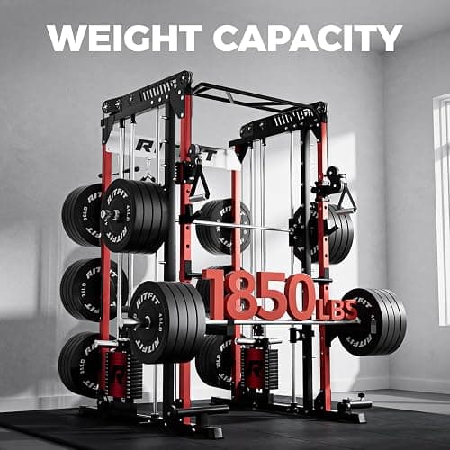 RitFit M1 Pro Smith Machine Package, All-in-One Power Cage with Weight Stack Set, Includes LAT Pulldown & Cable Crossover System for Home Gyme thumbnail 5