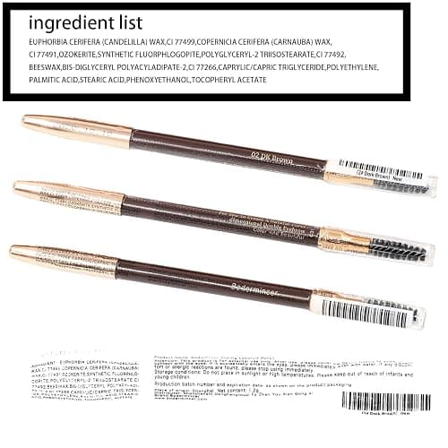 BODERMINCER Eyebrow Pencil Waterproof Long Lasting Brow Definer Pencil with Spoolie Brush, Smudge-Proof Natural Look Eyebrow Makeup Pen, 5 Colors Available (2# Dark Brown) thumbnail 9