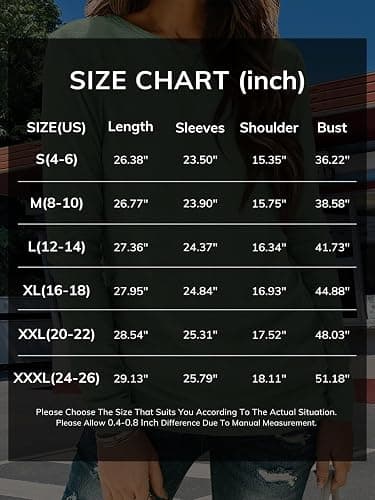 ATHMILE Womens Long Sleeve Shirts Basic Tee Fall Trendy Spring Top Business Casual Beach Vacation Workout 2025 Fashion - Small - Light Green thumbnail 6