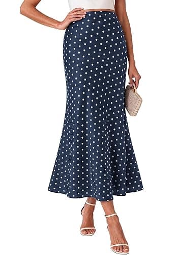 BTFBM Midi Skirts for Women 2026 Summer Spring Lightweight A Line High Waisted Wedding Guest Party Silk Long Skirt - Image 1