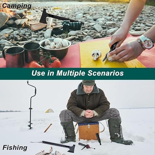 Camping Axe,Survival Hatchet,Folding Portable Tactical Axe Multi-Tool Set,Camping Hatchet with Hammer for Outdoor Hiking,Camping,Adventure,Hunting thumbnail 4