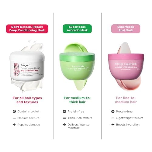 Briogeo Don't Despair, Repair! Deep Conditioning Mask, Deep Conditioner for Dry Damaged or Color Treated Hair, Prevent Future Breakage, Protein Mask for Stronger Hair, Vegan, Cruelty-Free thumbnail 10