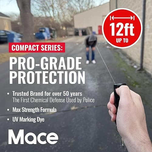 Mace Pepper Spray - Hard Case Model, 12g, 12 Feet Range, Max Strength 10% OC Formula, Long Lasting UV Dye, Flip Top Safety Cap, Self Defense Pepper Spray Keychain for Women & Men thumbnail 2