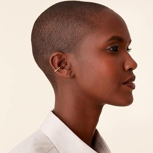 PAVOI 14K Gold Plated 925 Sterling Silver Round Huggie Ear Cuff Gold Earrings for Women | Clip On Cartilage Cuff Earrings thumbnail 4