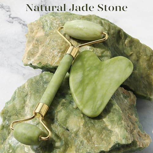 BAIMEI IcyMe Gua Sha & Jade Roller Facial Tools Face Roller and Gua Sha Set for Puffiness and Redness Reducing Skin Care Routine, Self Care Gift for Men Women - Green thumbnail 4