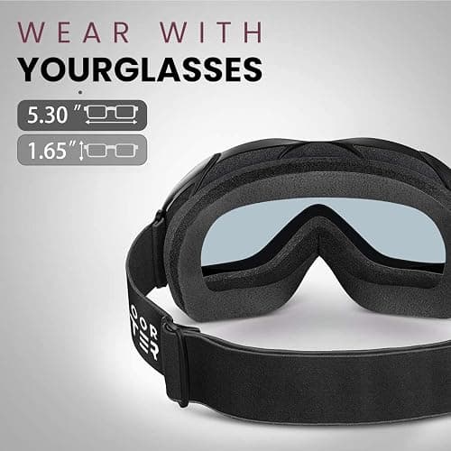 OutdoorMaster OTG Ski Goggles - Over Glasses Ski/Snowboard Goggles for Men, Women & Youth - 100% UV Protection thumbnail 2