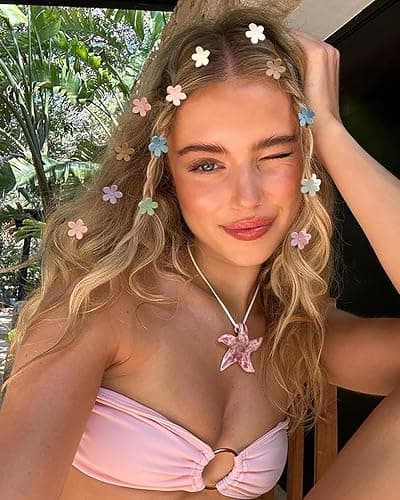 100Pcs Colorful Mini Flower Hair Clips, TEBIEKOY Baby Hair Clips Mini Claw Clips Cute Jaw Clips Hair Pins Hair Barrettes Toddler Hair Accessories for Women Girls Kids Teens thumbnail 5