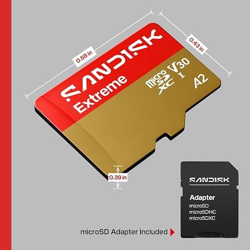SANDISK 128GB Extreme microSD UHS-I Card - Up to 245MB/s Read Speed and 120MB/s Write Speed, 5.3K Video, 4K UHD Video, high-Performance for Action cams, Drones, Android Devices - SDSQXH9-128G-GZ6MA | 245MB/s read speed with V30 rating and A2 performance for action cams, drones and gaming consoles thumbnail 9
